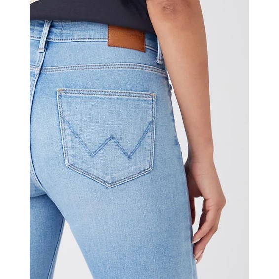 Jeans donna wrangler Skinny vita alta con strappi